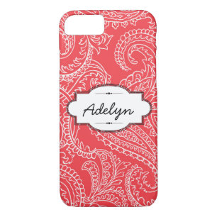 Coral Paisley iPhone 7 Apenas Funda