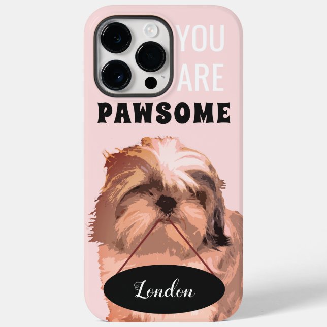 Coral Pink Shih Tzu iPhone 11 Pro Max Funda (Reverso )