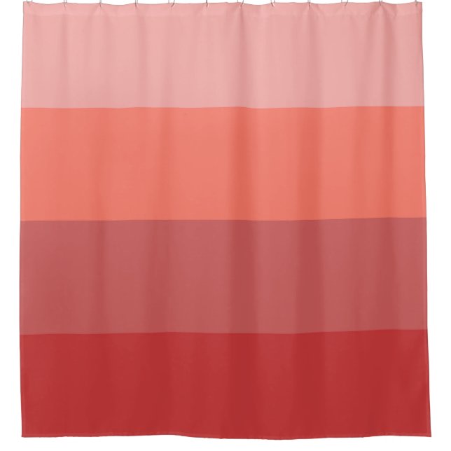 Coral Pink Stripes Cortina de ducha (Anverso)