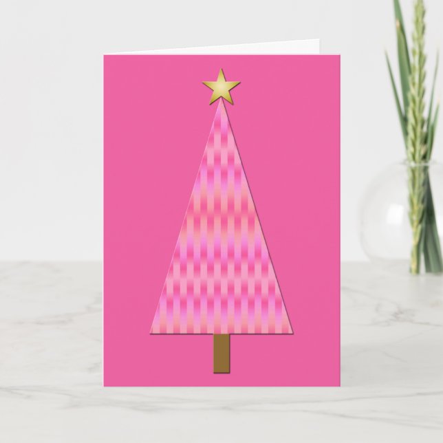 Coral rosa Ombre moderno árbol de Navidad (Anverso)