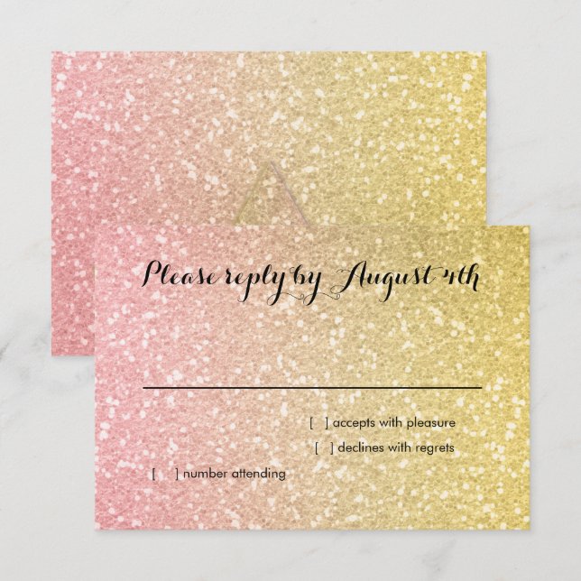Coral RSVP de degradado Purpurinoso (Anverso / Reverso)