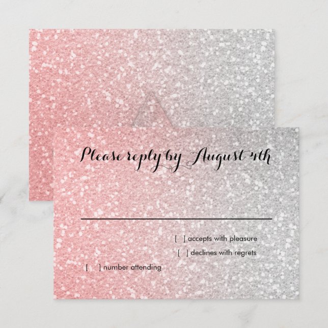 Coral RSVP de degradado Purpurinoso (Anverso / Reverso)