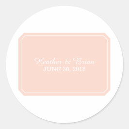 Coral Simply Elegant Wedding Pegatinas
