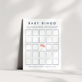 Coral | Tarjeta de juego de bingo de Baby Shower