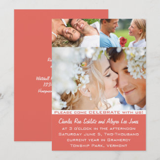 Coral tus invitaciones a la boda de fotos