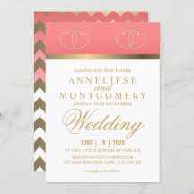 Coral y corazón de oro - Invitación