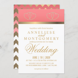 Coral y corazón de oro - Invitación