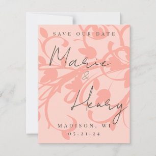 Coral y Cream Filigree Salven la fecha