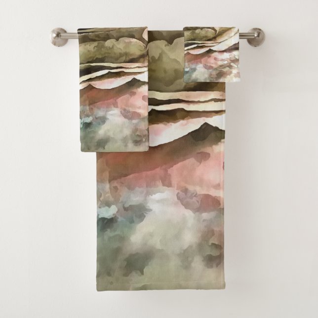 Coral y gris Rosa romántico artístico (In situ)