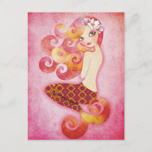Coraleen, sirena con postal rosa