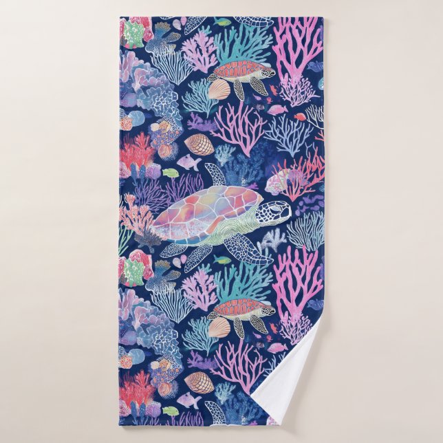 Corales de tortuga de moda (Toalla de baño)