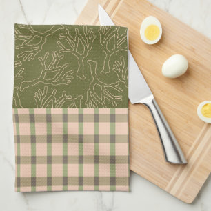 Coralize and Plaid Kitchen Toallas