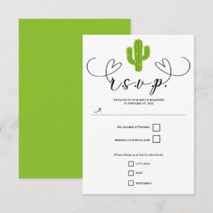 Corazón Amarillo Cactus Fiesta Amor Boda RSVP