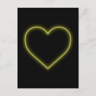 Corazón amarillo de neón - tarjetas del día de San