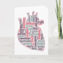 Corazón anatómico de la tarjeta del día de San
