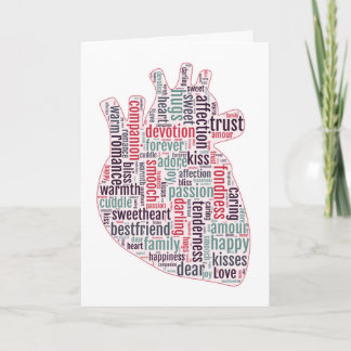 Corazón anatómico de la tarjeta del día de San
