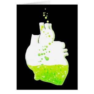 corazón anatómico verde líquido