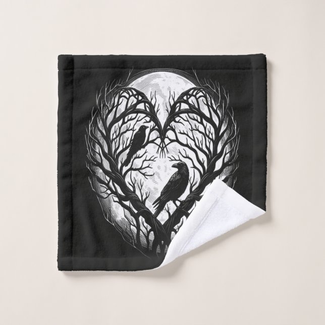 Corazón Árbol Cuervo Cuervo  (Toallita)