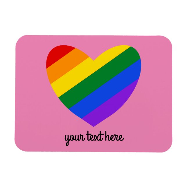 Corazón arcoiris #1 imán (Horizontal)