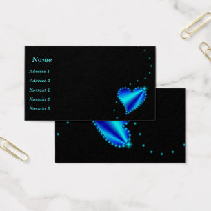 Corazón arcoiris con tarjetas de visita Stars
