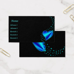 Corazón arcoiris con tarjetas de visita Stars