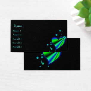 Corazón arcoiris con tarjetas de visita Stars