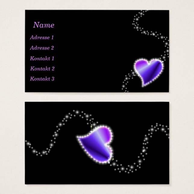 Corazón arcoiris con tarjetas de visita Stars (Anverso y reverso)