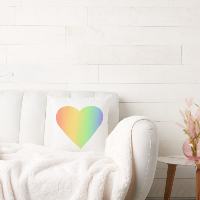 Corazón arcoiris Dos Cojines decorativos Tonados (Sofá)