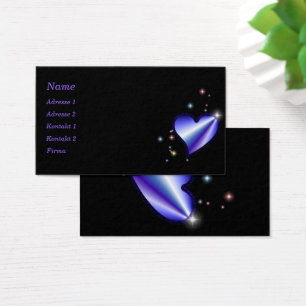 Corazón arcoiris morado azul con estrellas en negr