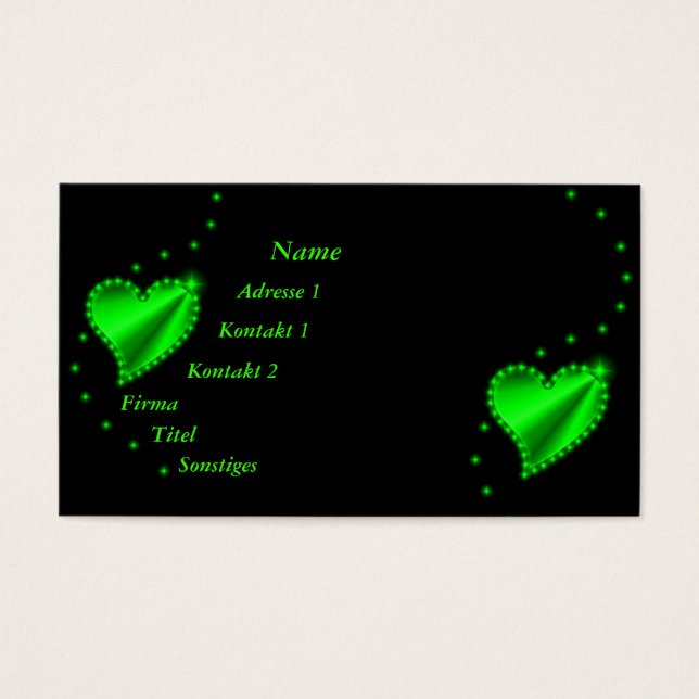 corazón arcoiris verde con estrellas en negro (Frente)