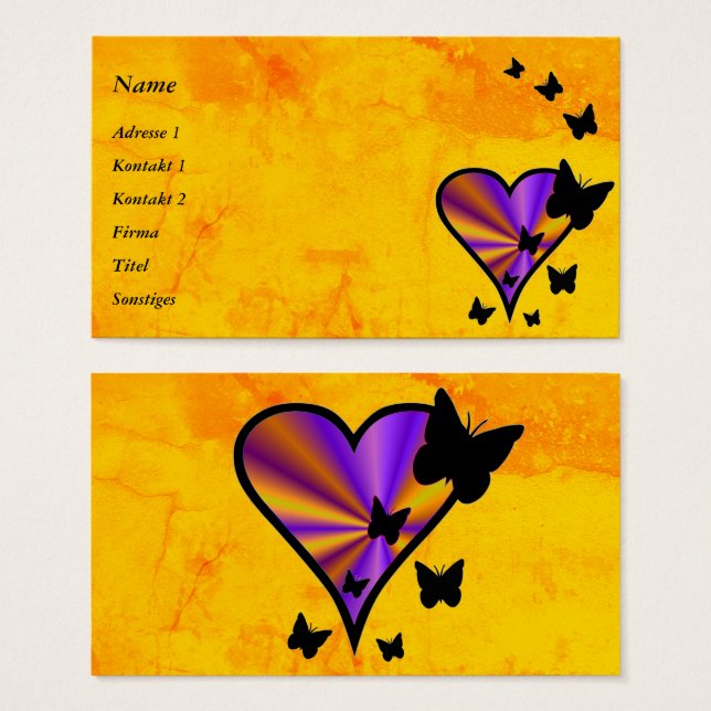 Corazón arcoiris y mariposa (Anverso y reverso)