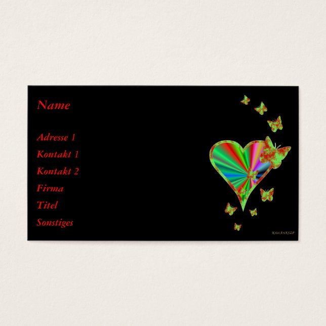 Corazón arcoiris y mariposa (Frente)