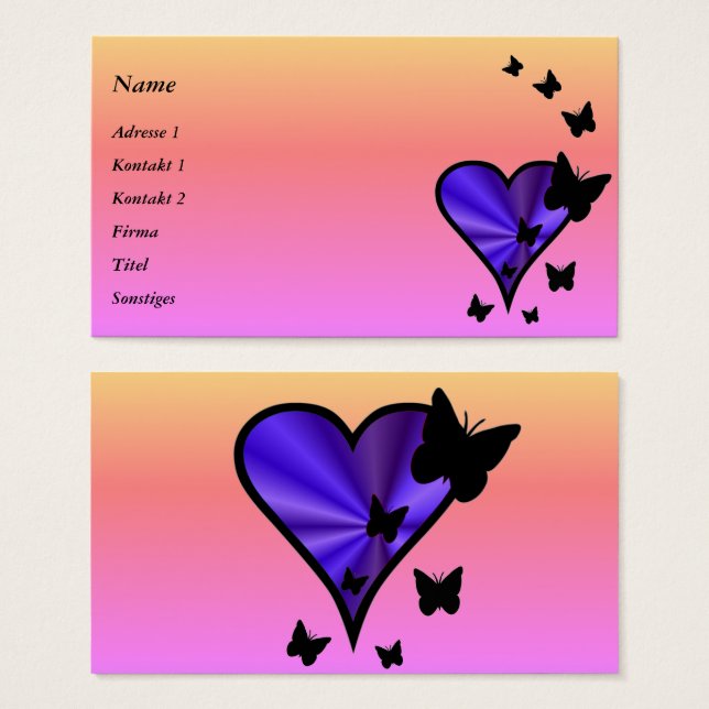 Corazón arcoiris y mariposa (Anverso y reverso)