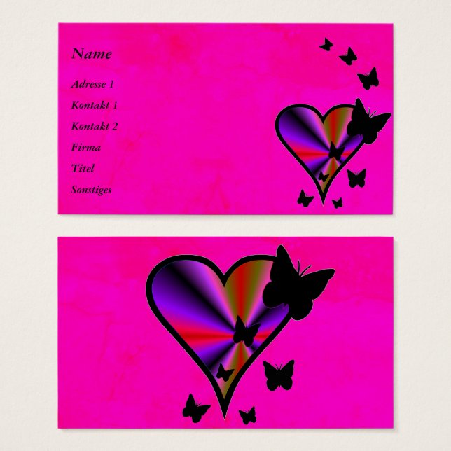 Corazón arcoiris y mariposa (Anverso y reverso)