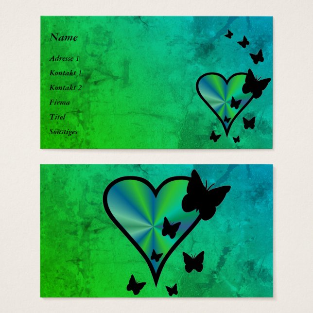 Corazón arcoiris y mariposa (Anverso y reverso)