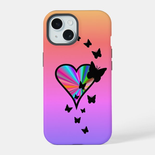 Corazón arcoiris y mariposa (Reverso )