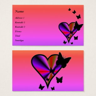 Corazón arcoiris y mariposa