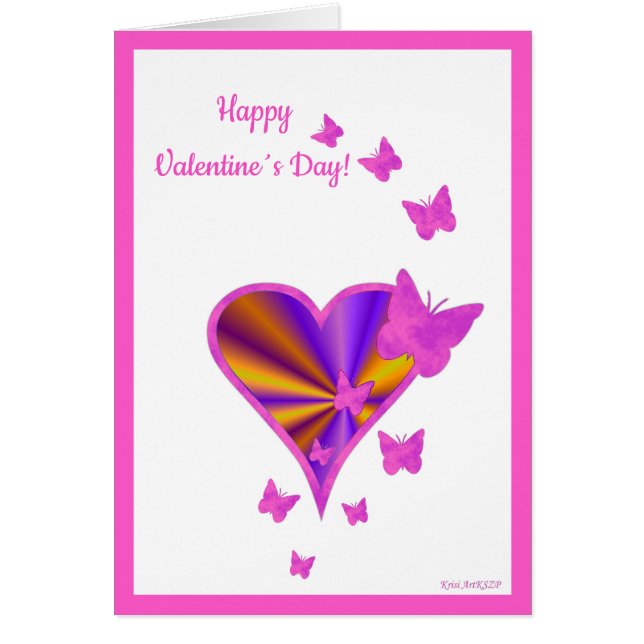 Corazón arcoiris y mariposa (Frente)