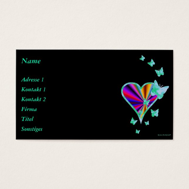 Corazón arcoiris y mariposa (Frente)