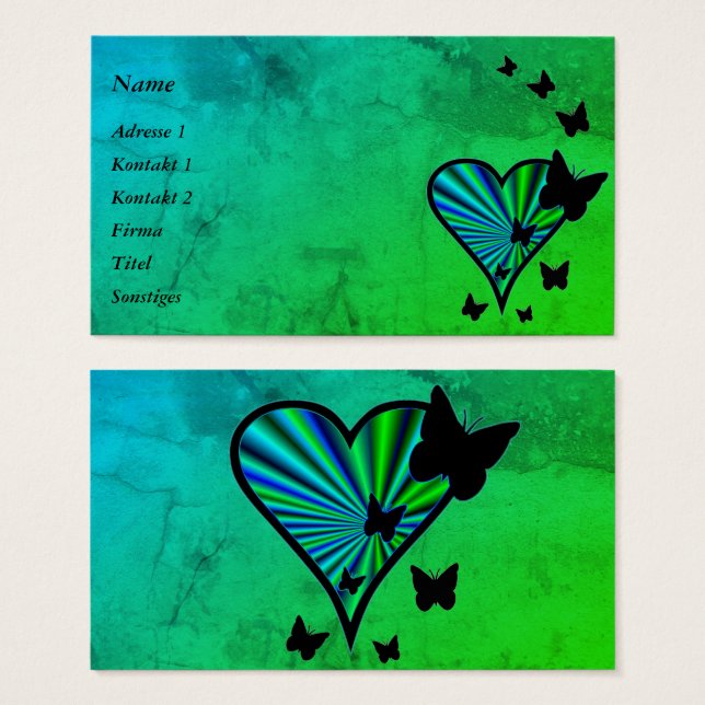 Corazón arcoiris y mariposa (Anverso y reverso)