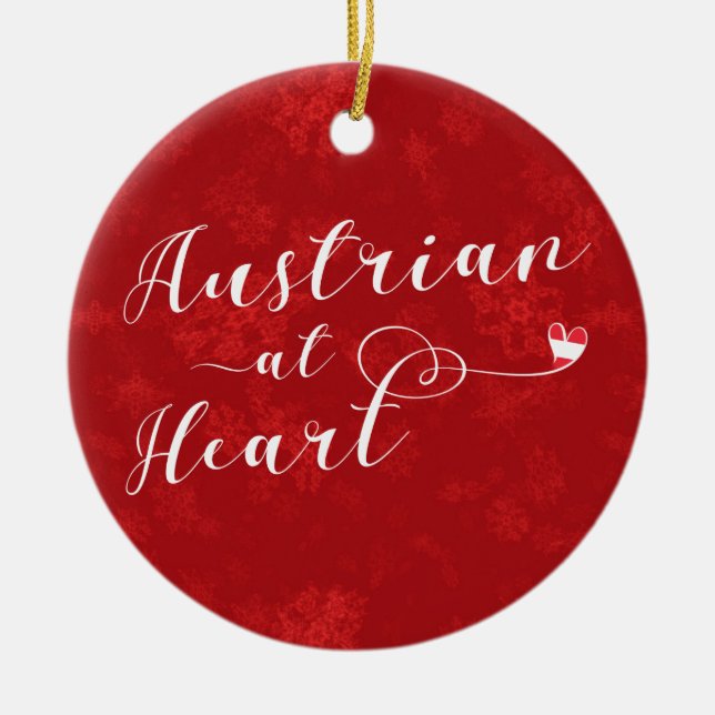 Corazón austriaco, adorno de árbol de Navidad (Frente)