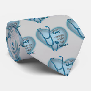 Corazón azul corbata EMT