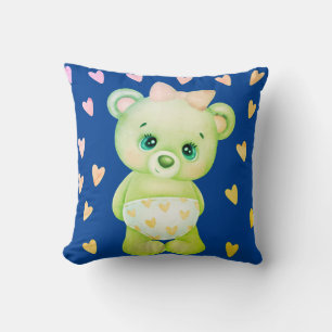 Corazón azul de la marina Imprimir Cojín decorativ