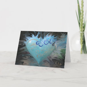 Corazón azul de San Francisco - tarjeta