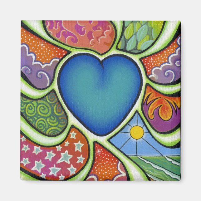Corazón azul del imán del amor (Frente)