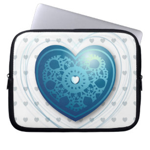 Corazón azul, funda para portátil