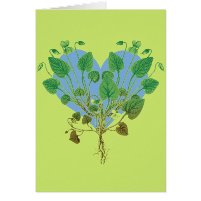 Corazón Azul Hojas Verdes (Frente)