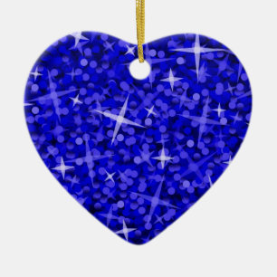 Corazón azul marino del ornamento del Glitz