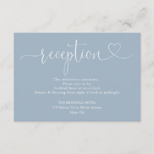 Corazón Azul Polvoriento Escritura Boda Recepción