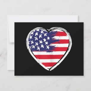 Corazón Bandera de EE. UU. 4 de Julio Patriótico E